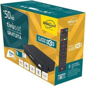 TIVUSAT DIGIQUEST Q30 CLASSIC HD Satellite TV Receiver PVR + FREE PRE-ACTIVATED Tivusat HD SmartCard